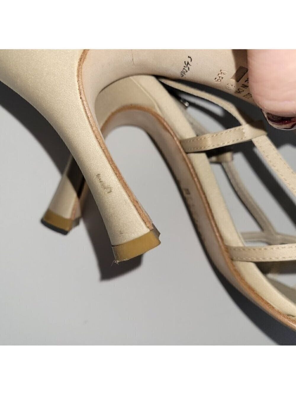 BP Nordstrom Lauren Strappy Sandal Ivory Beige Dressy Shoe Women's Size 6.5 - Picture 11 of 15